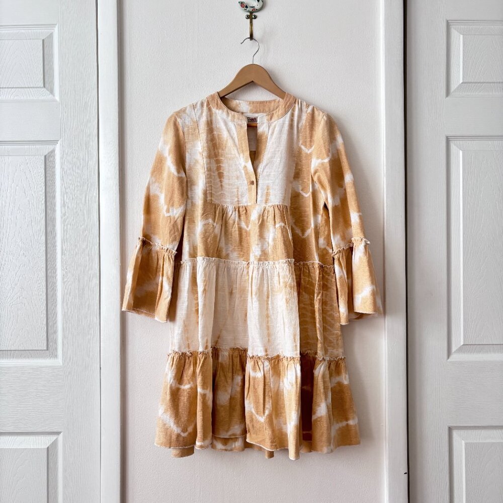 Faherty Vida Tie Dye Dress in Maple Sugar - Picture 4 of 8